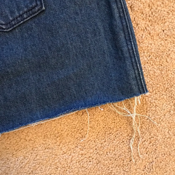 H&M Divided Denim Mini Skirt Cut Off Distressed - Picture 9 of 10